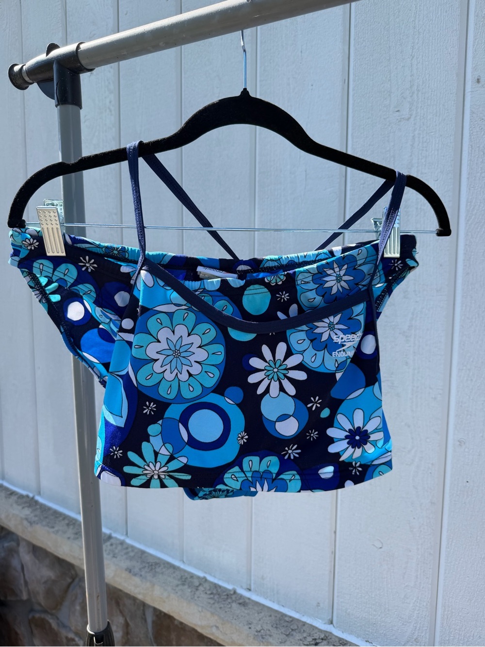 Speedo Endurance Floral Blue Bikini Set - Size 12